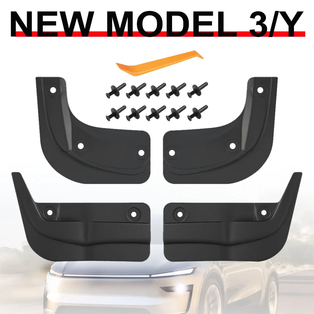 Mud Flaps for Tesla Model 3 Y 2026-2024 Mudguard Official Design Front Rear Wheel Fender Splash Guards Model3 ModelY Accessories