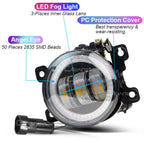 2 Pieces 90MM Round Angel Eye LED Fog Light For Suzuki Jimny 1998-2017 30W H11 Adjustable Car Front Fog Daytime Running Lamp DRL