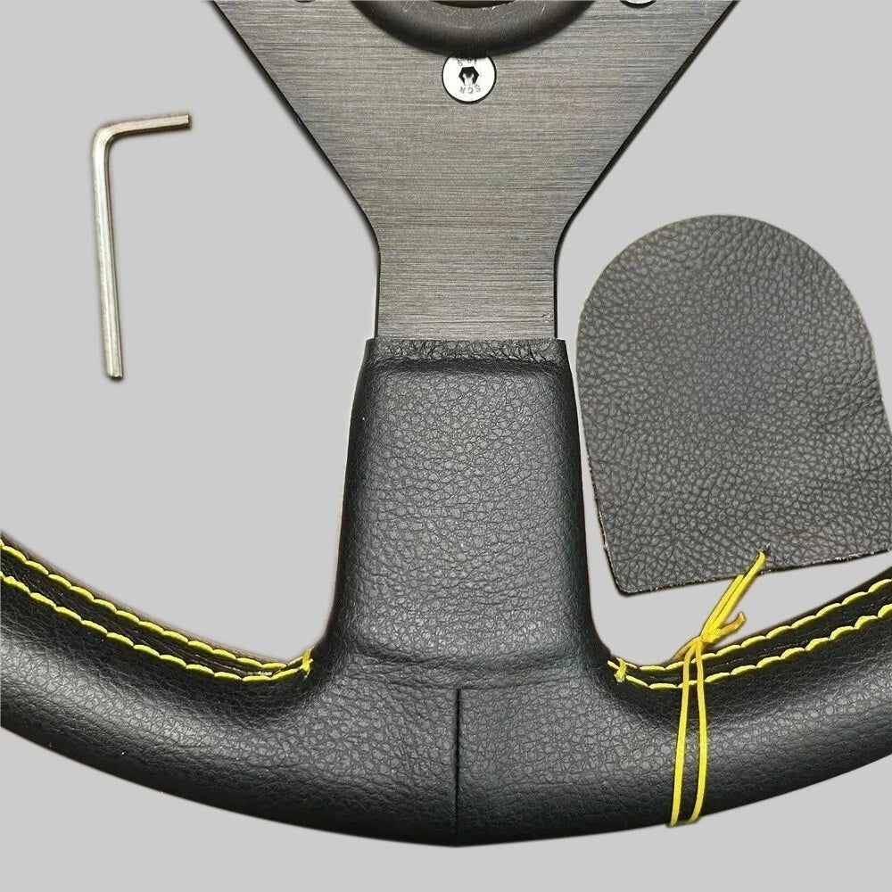 350mm MonteCarlo Leather Steering Wheel for MOMO NRG HKB OMP SPARCO hubs