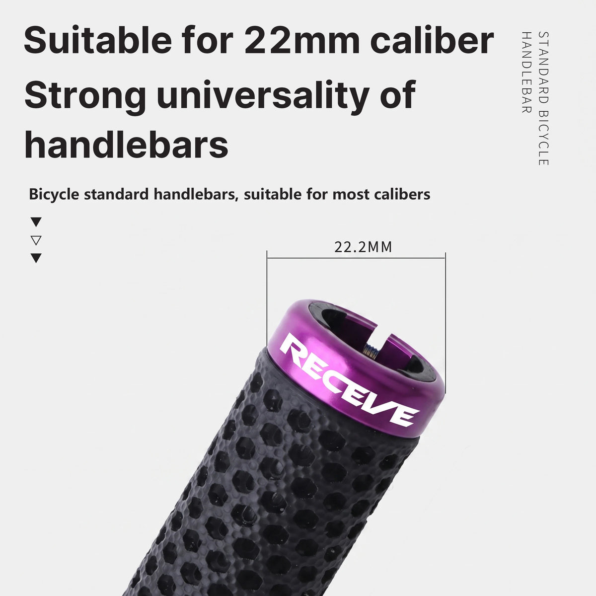 RECEVE Folding Bike Lock-On Handlebar Grips with Aluminum End Caps, 3D Printed