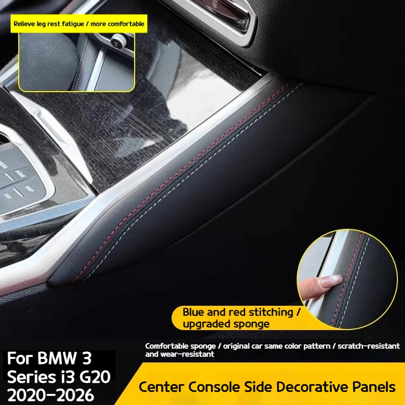 For BMW 3 Series i3 G20 2020-2026 The stitching and sponge interior accessories on both sides of the central control gear panel