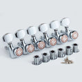 GUYKER Chrome Guitar Locking Tuners Electric Guitar Machine Heads Tuners Metal Lock Silver Guitar Tuning Pegs