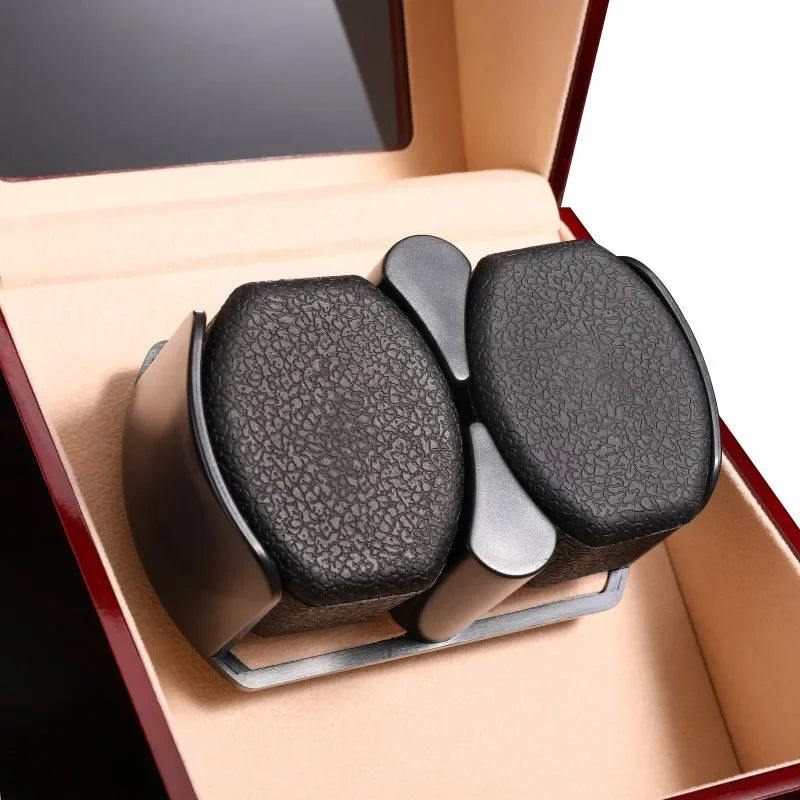 Embers Luxry Single Watch Winder Battery Wooden Shaker Watch Box Automatic Winder Glass Storage Case Mabuchi Motro