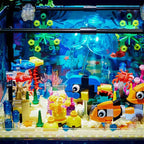 Fishbowl Aquarium Series Building Blocks Sea Turtle Jellyfish Fish Tank With Light Seafloor Assemble Bricks Toy For Children Kid
