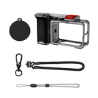 Flymile Action 5 Pro Camera Grip Holder Metal Cage for DJI Action 5 Pro/Action 4 Accessories Shutter Button Photography Handle