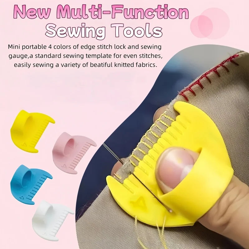 1-4PCS Easy Sewing Guide Edge Stitch Lock for Beginners & Seniors Plastic Hand Sewing Tool with 3mm/4mm Spacing for DIY Crafting