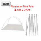 (2pcs/pair) Camping Tent Pole Aluminum Replacement Fittings 3.6m 4m 4.4m Outdoor Tent Rod Camping Repair Accessories