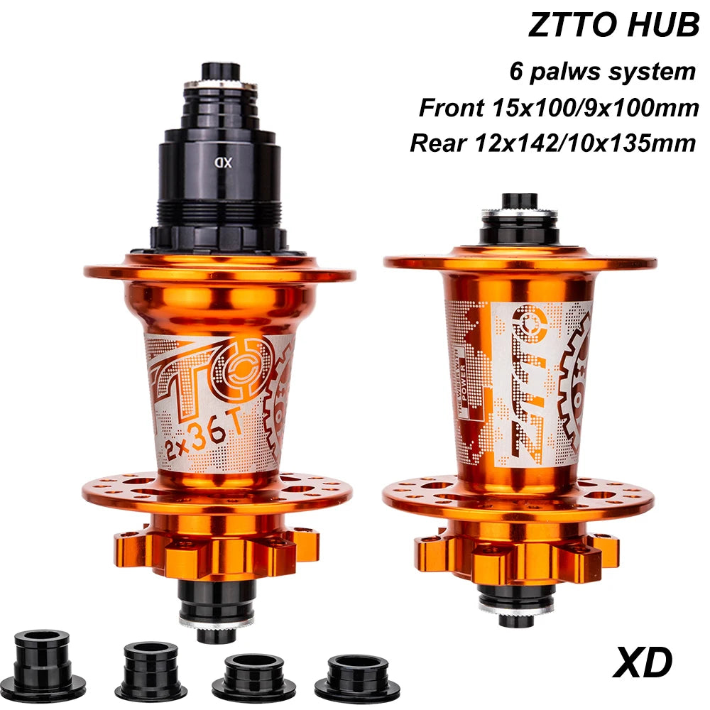 ZTTO Mountain Bike Hub 32 Holes 6 Pawls Disc Brake Bearing 10 11 12 Speed XD Thru Axle Quick Release Bicycle Wheel 142 135mm