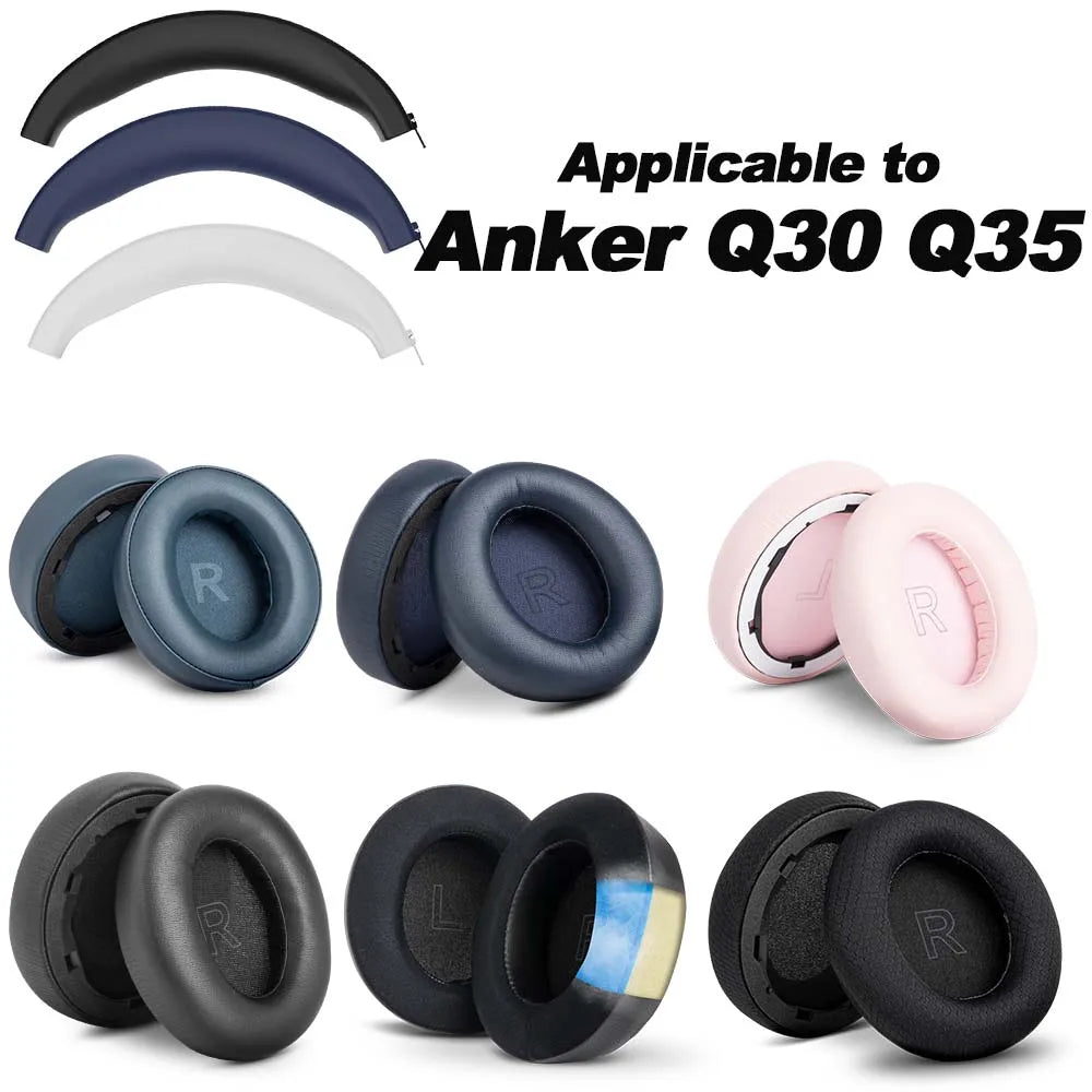 Earphone pads For Anker Soundcore Life Q30 Q35 replacement pink Earpads headphones Earmuffs Mesh Memory Covers Sponge  Protein