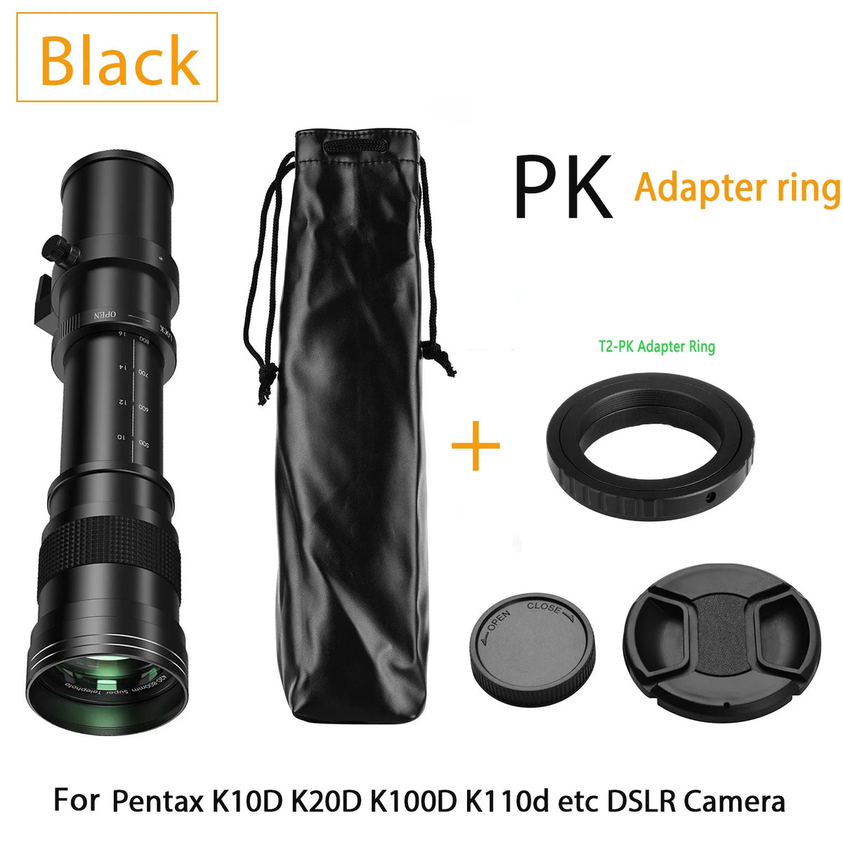 Lightdow 420-800mm f/8.3-f16 Manual Telephoto Zoom Lens for Canon EOS R1 80D T3 T4 T5i T6 Nikon Sony Olympus Pentax DSLR Cameras