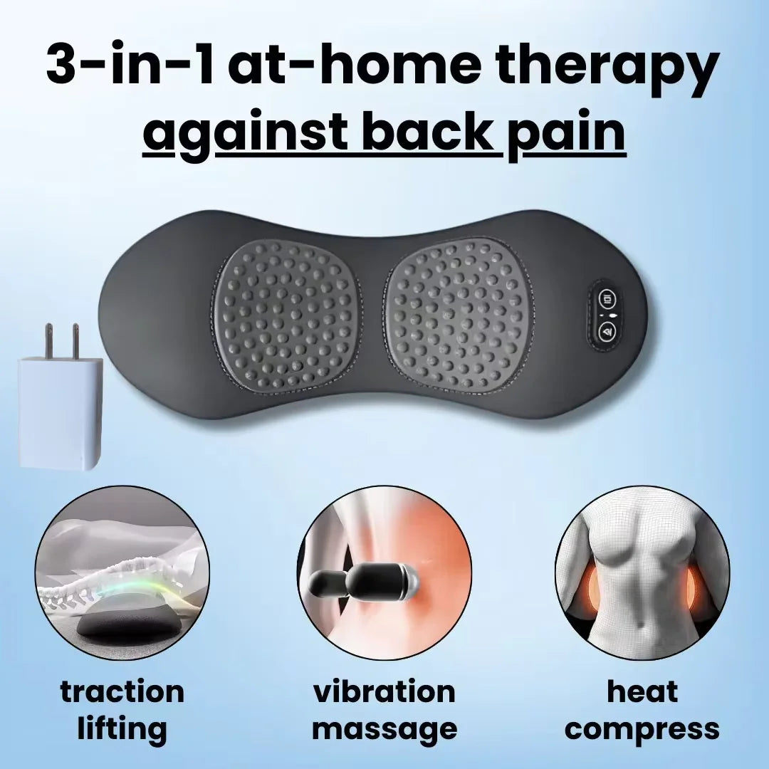 Okayso 3-in-1 Back Massager with Relief Bed Sleeping Shiatsu Deep Tissue Portable Shoulder Lower Back Pain Relief Waist Massager