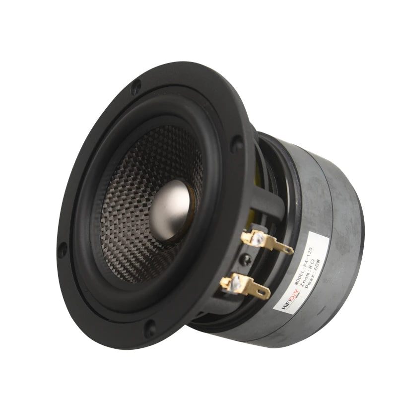 Hifi 4 Inch 120 Titanium film carbon fiber basin Pure Midrange Full frequency speaker unit 4 8OHM 60W midbass loudspeaker P4-120