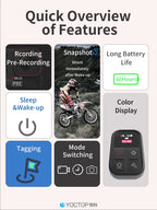 YOCTOP is suitable for Insta360 sports cameras X3, X4, X5, GO 3S, Ace Pro2 Bluetooth remote control waterproof accessories