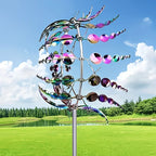 Metal Windmill Creative Courtyard Garden Lawn Decoration Wind Collector Magical Kinetic Energy Metal Windmill Rotator