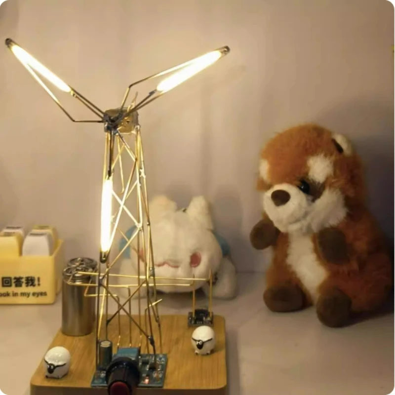 Windmill Light DIY Material Package, Desktop Decoration Glowing Ornaments, Super Atmospheric and Fun Gifts