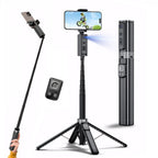 360  Auto Face Tracking Phone Tripod Stand, 59in Selfie Stick Holder, Black