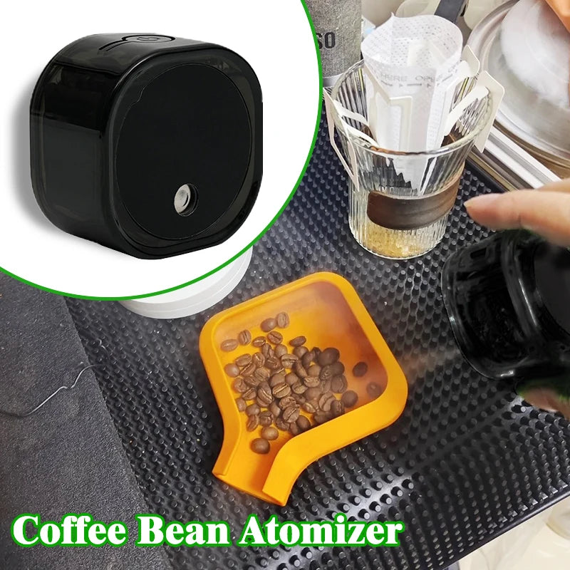 Coffee Bean Atomizer Anti-Static Spray Bottle with Magnetic Base, Rechargeable, Black/White
