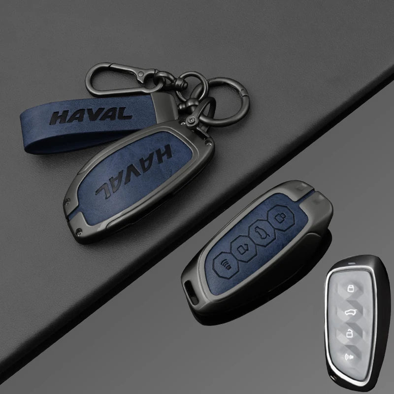 Leather Car Key Case Cover for Great Wall Haval H6 2024 H9 2024 F7x H5 H3 H2 M6 Cool Dog Plus Owl Dragon MAX F7 Accessories