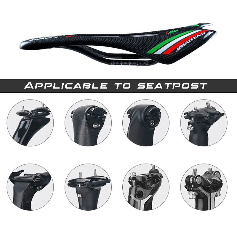 Mountain Bike Carbon Saddle, MTB Road Bicycle Saddles, Racing Bike Seat Accessories, Hollow Design,275x143mm