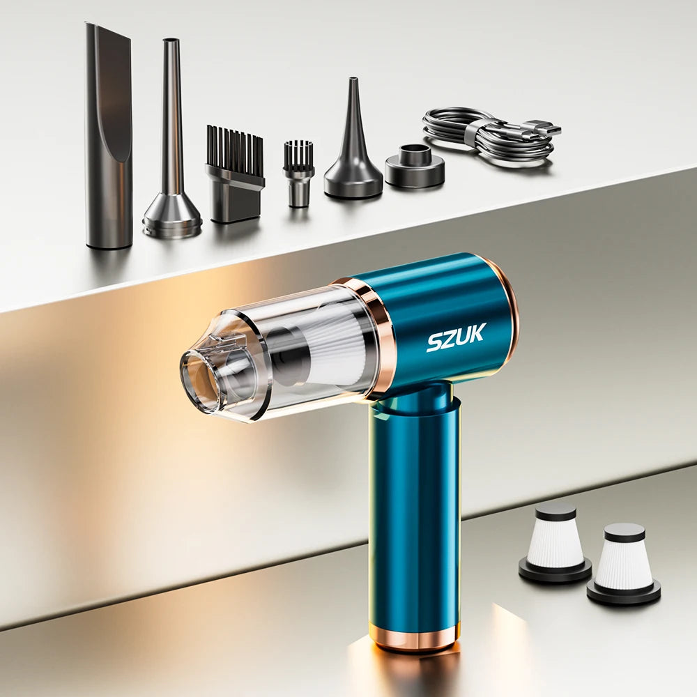 SZUK Portable Car Vacuum Cleaner 165000Pa Powerful Wireless Vacuum Cleaner Strong Suction Handheld Mini Vacuum Cleaner for Car