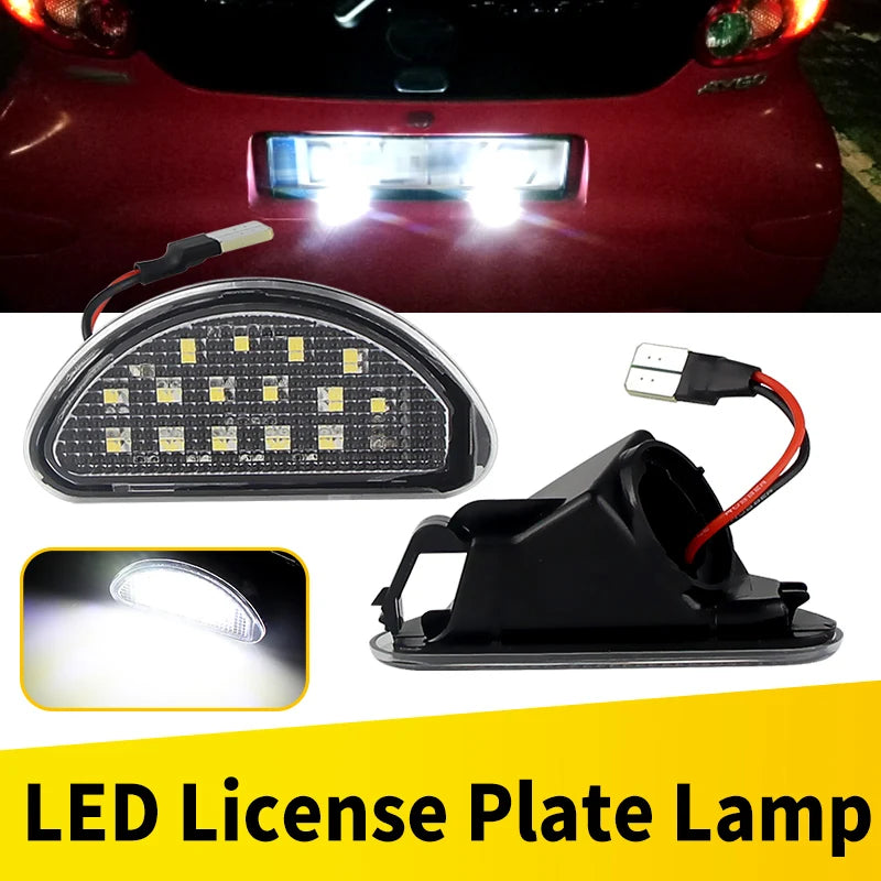 2Pcs Canbus For Toyota Aygo MK I 2005 2006 2007 2008 2009 2010 2011 2012 2013 2014 Canbus Rear Led License Plate Lights White