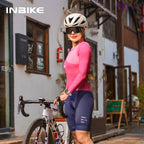 INBIKE 2024 Women Long Sleeve Cycling Jersey Biking Clothing for Riding Fast Drying Top Mountain Road Bike Clothes with Pockets