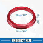 UXCELL 4pcs OD 72.6mm 73.1mm to ID 57.1mm 60.1mm 67.1mm 65.1mm Car Tire Centering Hub Centric Rings Wheel Bore Center Red
