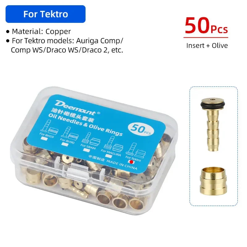 50 Pcs Bicycle Brake Olives/Inserts for SHIMANO BH90 BH59 SRAM Magura Tektro Cycle Hydraulic Brake Connector Replacement Parts