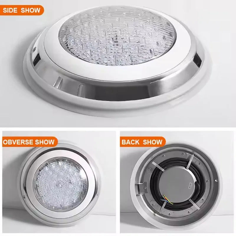 LED Swimming Pool Lamp AC12V Stainless Steel IP68 12W 18W 25W 35W 54W Underwater Remote Control RGB Lamps Blue/Warm white/ White