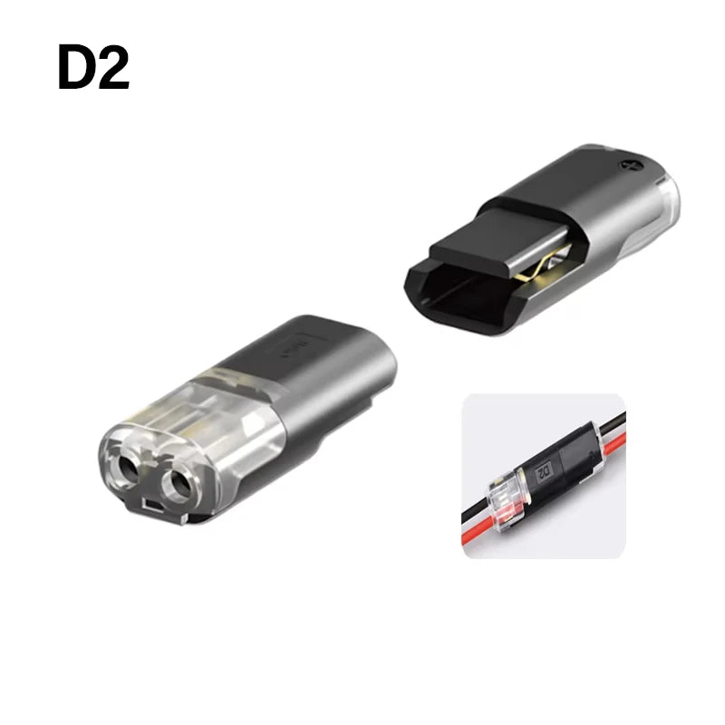 No-strip quick wire connector terminal plug, detachable dual-line automotive, 50-200pcs
