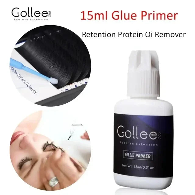 Gollee Eyelash Extension Super Bonder/Primer 15ml Fixing Agent Adhesive, White/Purple