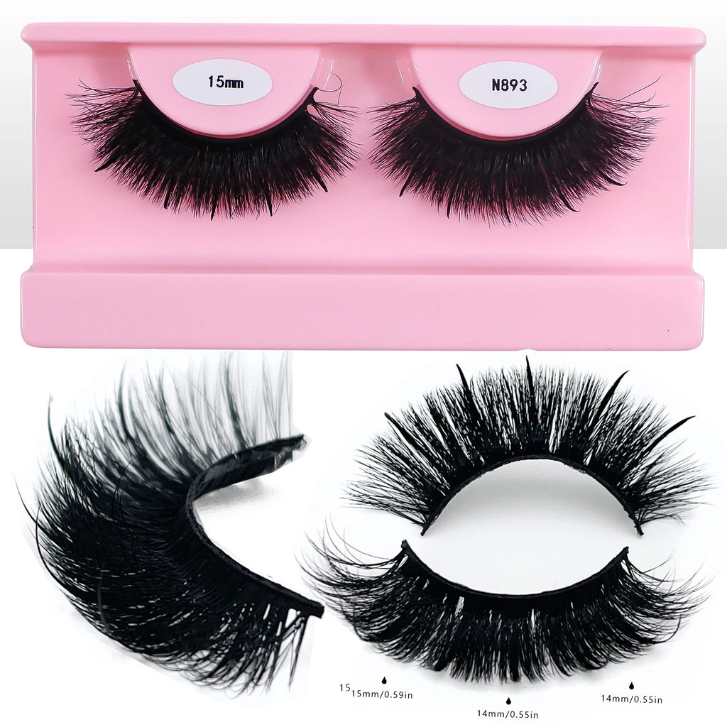 Free Shipping 10Pairs/Pack Fluffy Wispy Natural Strip Lashes With Spikes Wholesale in Bulk Faux Mink Lashes Supplies