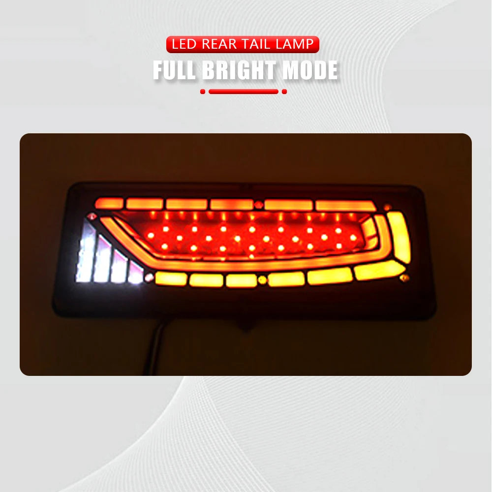 2PCS 12/24V Dynamic LED Truck Tail Light Turn Signal Rear Brake Lights Reverse Signal Lamp Trailer Lorry Bus Camper Caravan