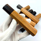 1PC Octagonal Red Kibao Ebony Wood Handle 115mm, DIY for Japanese Style Kitchen & Sashimi Knives