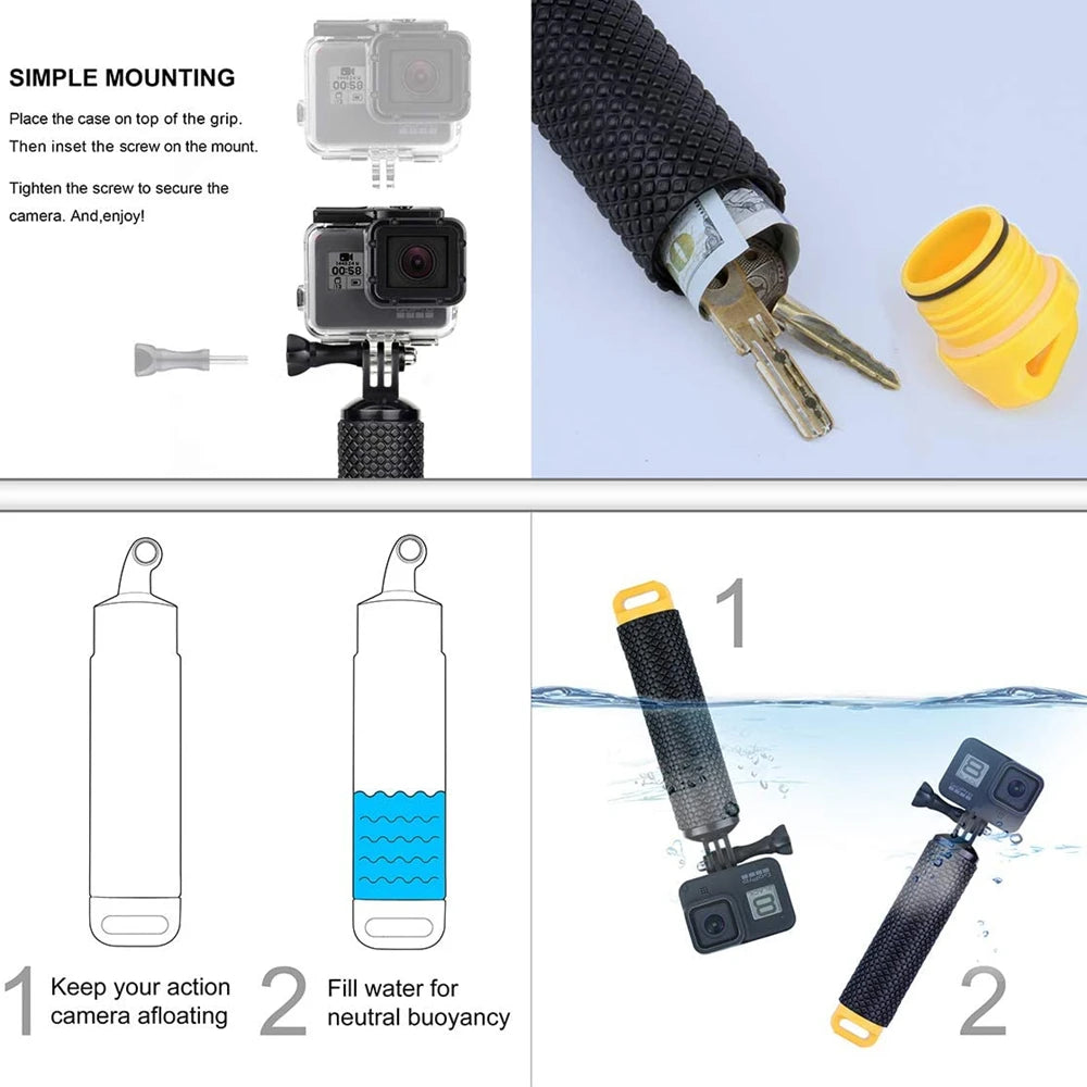 Action Camera Accessories Set For Gopro Hero13 12 11 10For Xiaomi Yi Insta360 X4 X3 Case Kit Strap Mount Selfie Stick Motorcycle