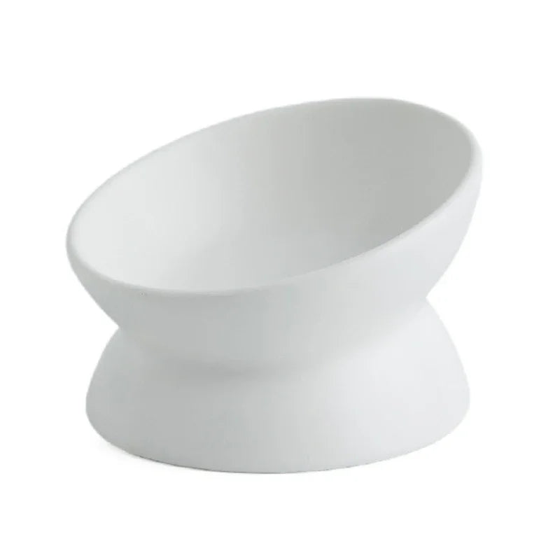 Elevated Cat Bowls Small Dog 15° Tilted Raised Food Feeding Dish Ceramics Stand Feeder for Cats and Puppy 6 Colors