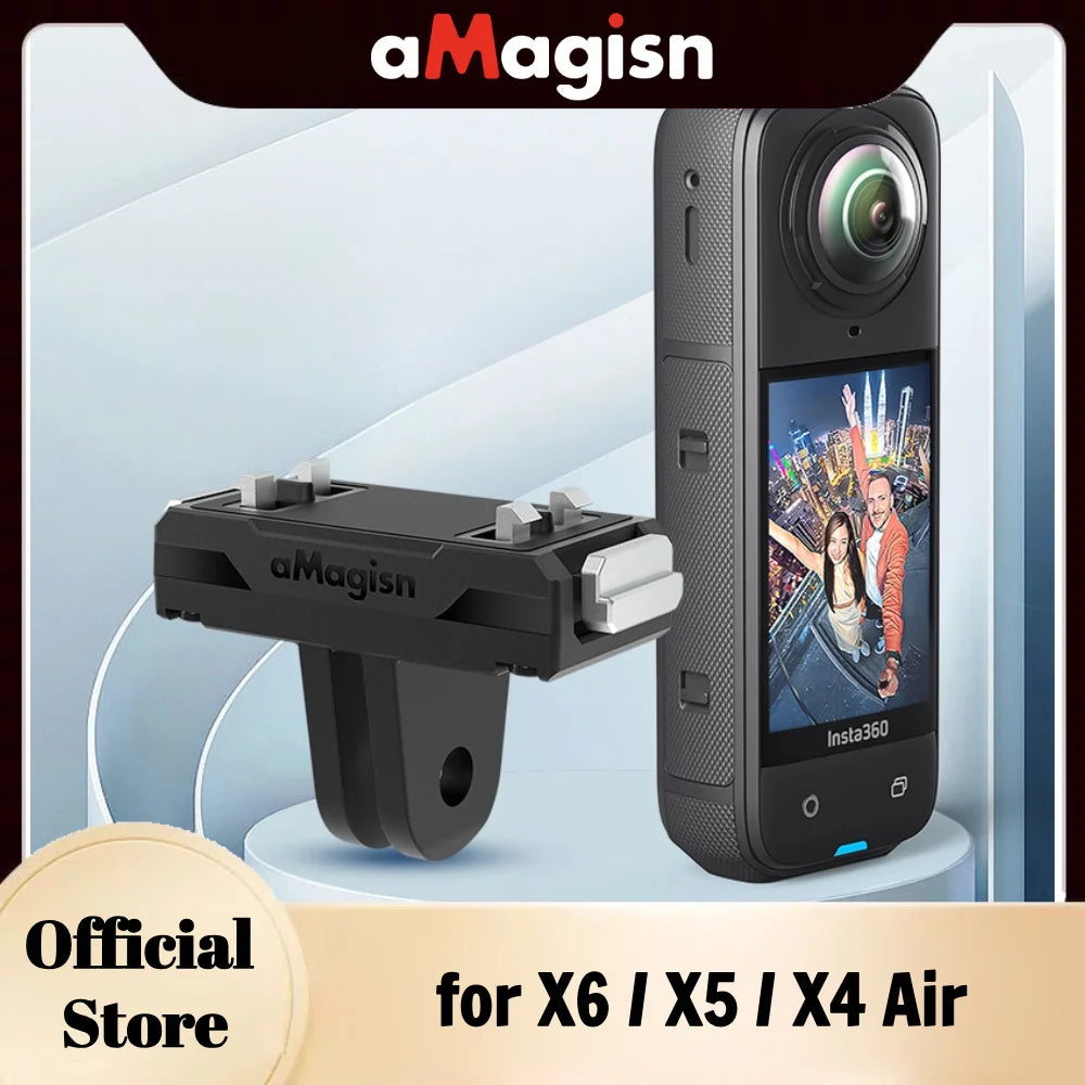 aMagisn Magnetic Quick Release Mount Adapter for Insta360 X5/X4/Ace Pro 2, 2pcs