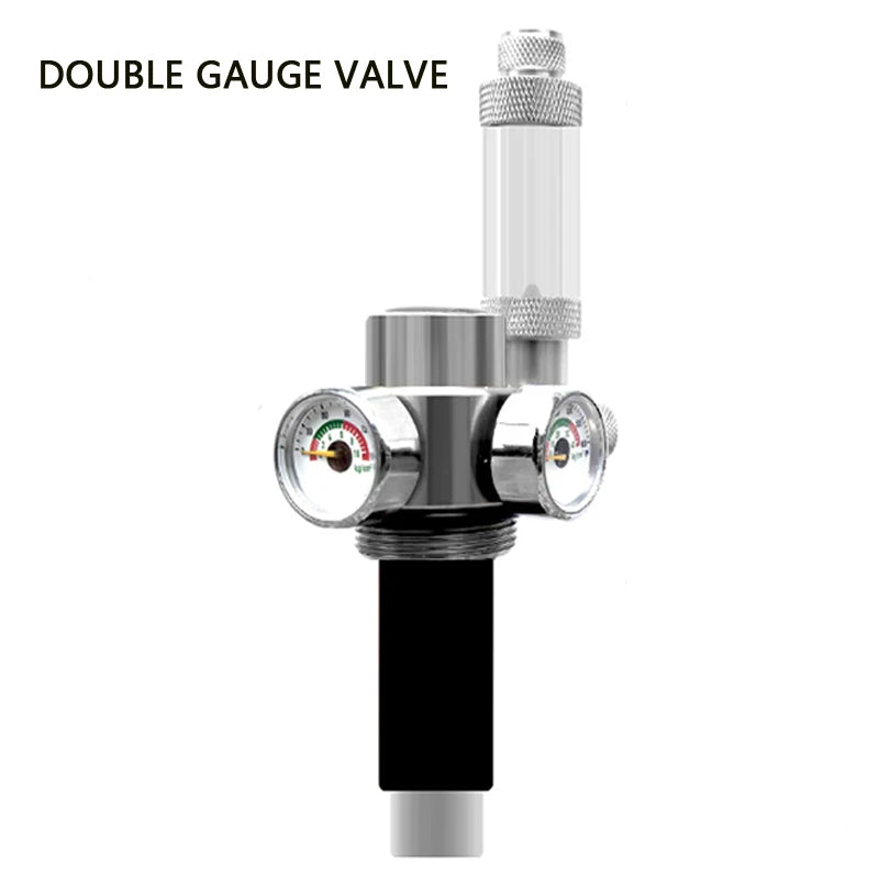 ZRDR Fish Tank CO2 Generator Steel Cylinder Single/Double Gauge Valve Electromagnetic Valve Fish Tank CO2 Generator Accessories