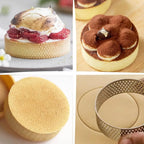 10PCS Perforated Tart Rings Round Stainless Steel Mousse Cake Ring Mold for Baking Pastry French Dessert Mousse Home Baking Tool