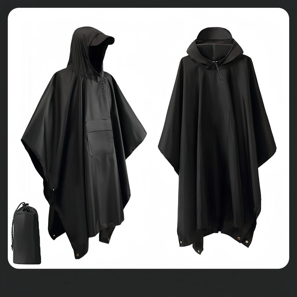 3-in-1 Waterproof Outdoor Rain Poncho Cover, Lightweight Hiking Travel Raincoat - Multiple Colors