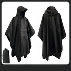 3-in-1 Waterproof Outdoor Rain Poncho Cover, Lightweight Hiking Travel Raincoat - Multiple Colors