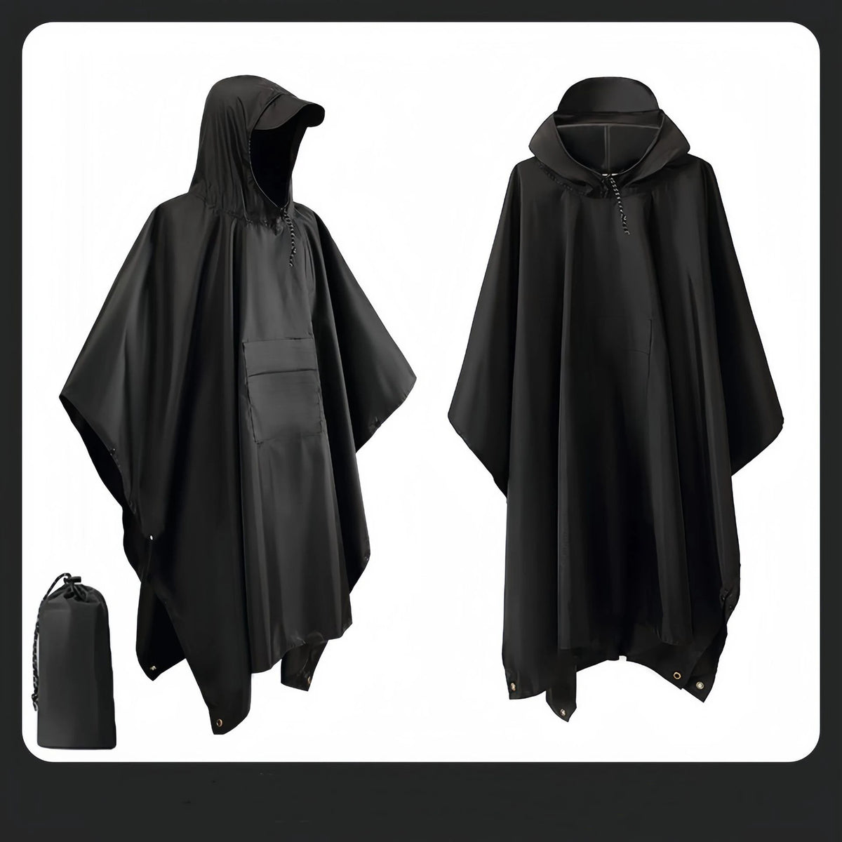 3-in-1 Waterproof Outdoor Rain Poncho Cover, Lightweight Hiking Travel Raincoat - Multiple Colors
