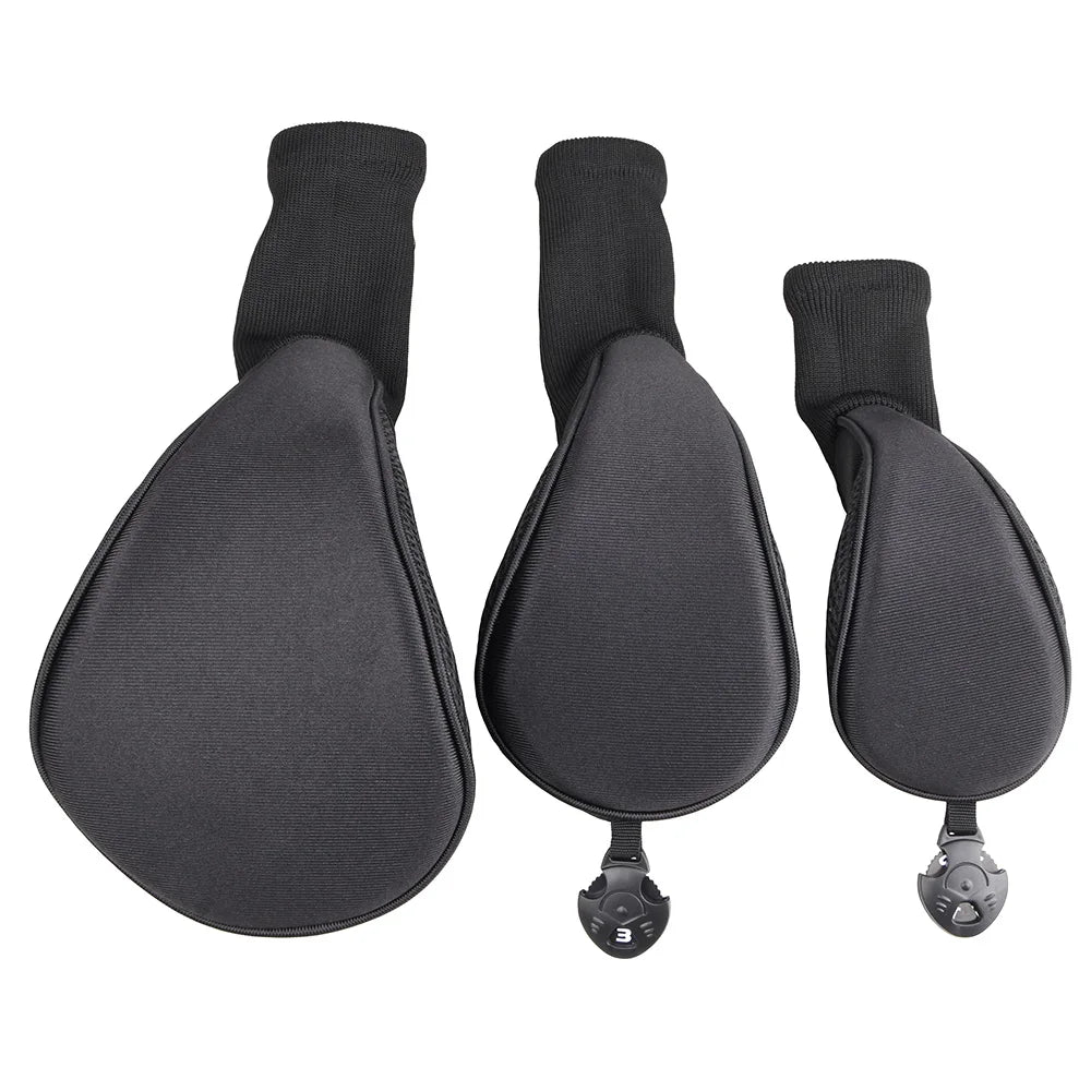 3Pcs/Set of Long-necked Golf Club Head Covers Numbered Wooden Club Head Covers Durable Golf Club Protectors and Golf Accessories