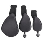3Pcs/Set of Long-necked Golf Club Head Covers Numbered Wooden Club Head Covers Durable Golf Club Protectors and Golf Accessories