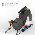 Retractable Double Pet Supplies Rotation Pet Rope with Light Dual Dog Rope Leash for 2 Dogs Walking Pet Traction Rope Belt