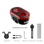 CYCLAMI CY300T Bicycle Smart Brake Sensing Front Rear Light Waterproof MTB Road Bike Lights Cycling Accessories