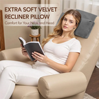 Recliner Headrest Neck Pillow Adjustable Non-Slip Velvet, Black or Gray