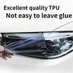 Self-Healing TPU Headlight/Taillight Protection Film Wrap, Transparent/Black/Gray 30cm