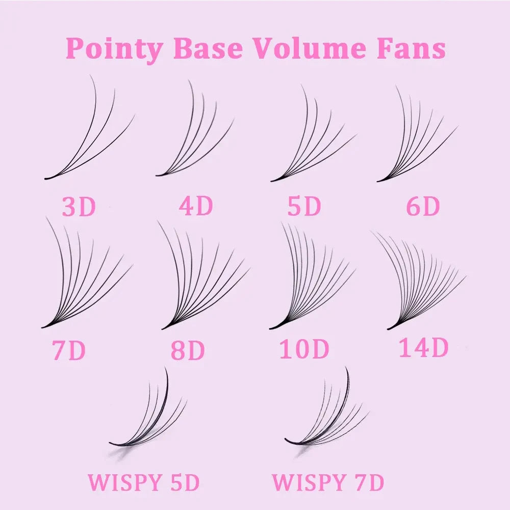2000 Fans 0.05 0.07 Mix C D Lash Promade Russian Volume Natural Handmade 8D 12D 14D Ultra Speed Top Premade  Lashes Extensions