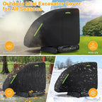 Mini Excavator Cover Fit for Bobcat E20 1760-3530lbs Water Proof 210D Oxford Fabric Zippered Exterior Accessories Black
